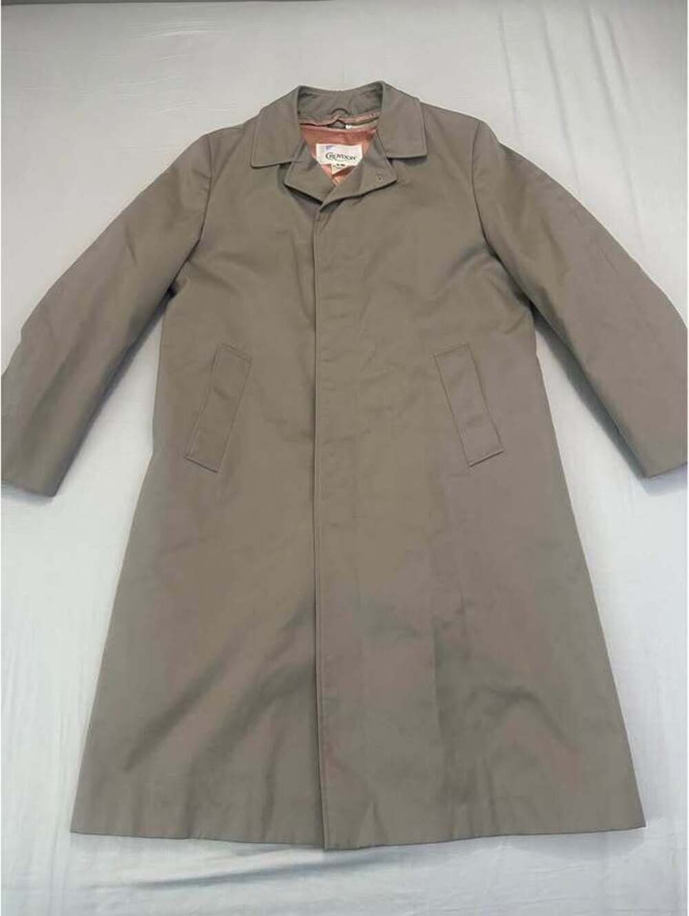 Vintage 1980s Croydon Men's Khaki Trench Coat Used Like New Mens Size 36 $100